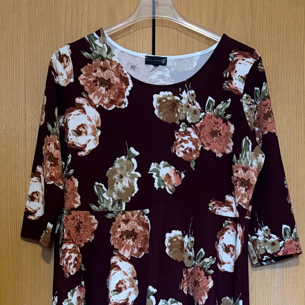 Floral Burgundy Dress